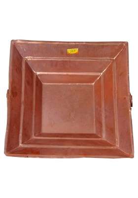 Shiv Shakti Arts Handmade Pure Copper 15 Point 7 Inch X 15 Point 7 Inch X 4 Point 3 Inch Hawan Kund for Home
