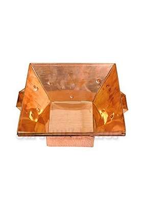 OM Pooja SHOP Pure Copper Havan Kund for Agnihotra 10x10x4 and Half Vedic Fire Ritual Vessel Energized Pyramid