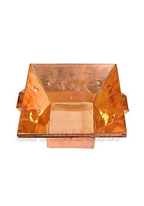 OM Pooja SHOP Pure Copper Havan Kund for Agnihotra 10x10x4 and Half Vedic Fire Ritual Vessel Energized Pyramid