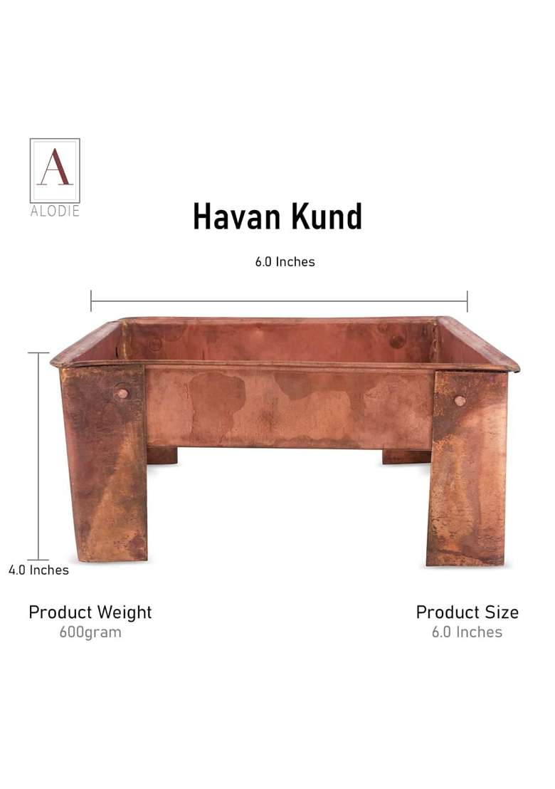 Alodie Havan Kund Pure Copper Hawan Kund with Handle on Both Side - Indya