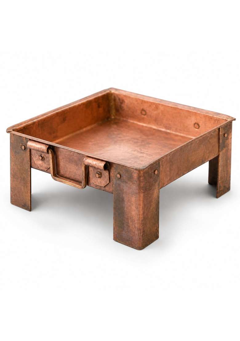 Alodie Havan Kund Pure Copper Hawan Kund with Handle on Both Side - Indya