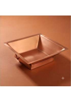 Shraviko Copper Hawan Kund with Dual Handles Square Havan Kund for Yagya