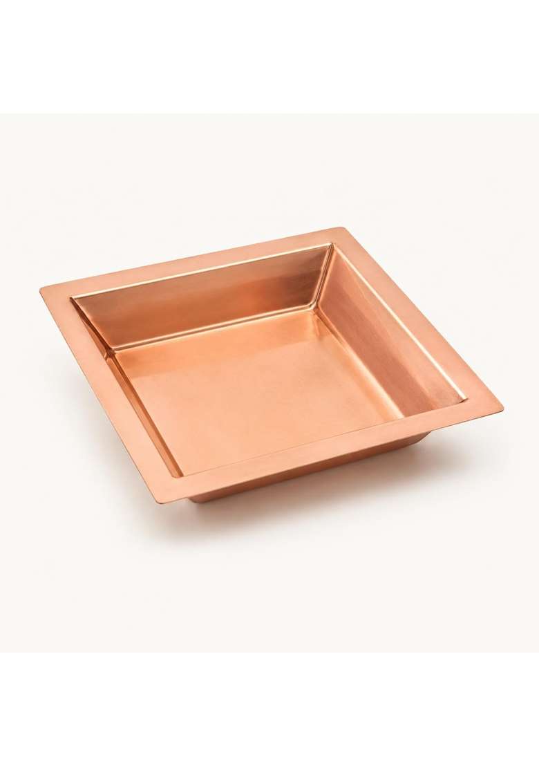 Shraviko Copper Hawan Kund with Dual Handles Square Havan Kund for Yagya - Indya