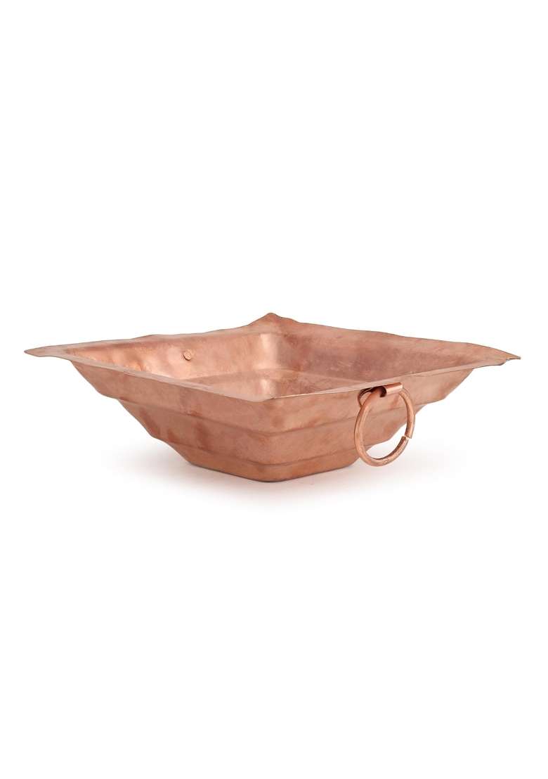 Dokchan Brown Handcrafted Pure with Handle on Both Side Havan and Poojan Purpose 8 Inch - Indya