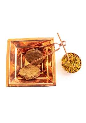 Swaha Traditional Copper Havan Kund Set Pure Copper Vedic Havan Samagri with Aachmani Spoon