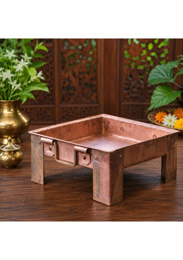Omkriya Havan Kund Hawan Kund for Home Pure Copper Hawan Kund with Handle on Both Side for Yagya Havan Kund - Indya