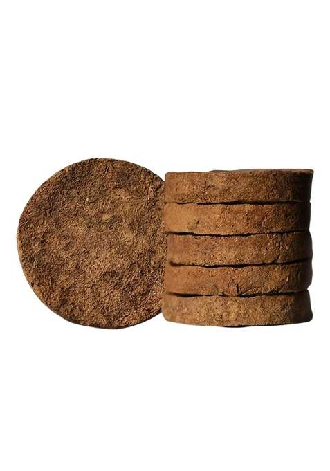 Triveni Organics Desi Gir Cow Dung Cakes 500 Pieces Handmade Gobar Uple for Hawan Pujan