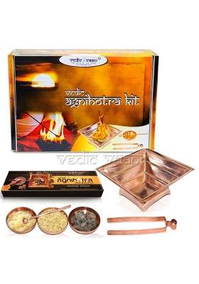 Vedic Vaani Agnihotra Kit Copper Agni Havan Kund Set Agnihotra Incense Stick for Pooja Purpose