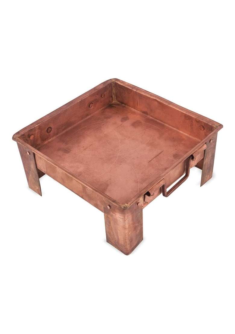 Ramya Havan Kund Hawan Kund for Home Pure Copper Hawan Kund with Handle on Both Side for Yagya Havan Kund - Indya
