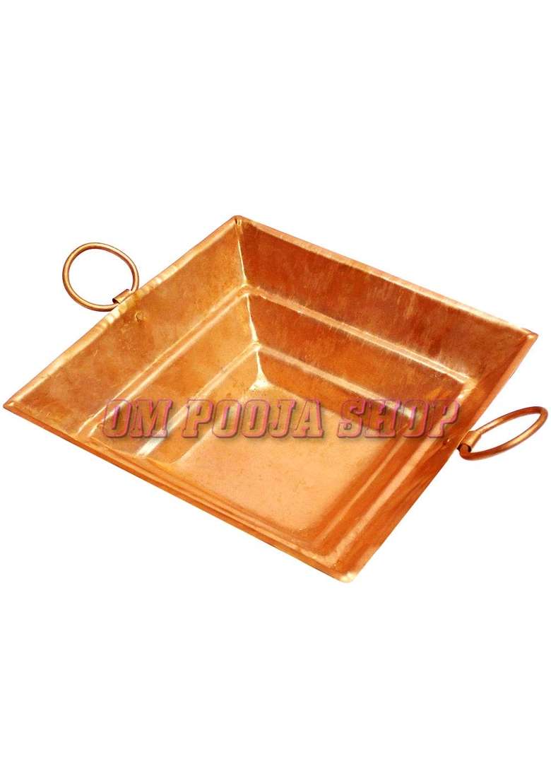 OM Pooja SHOP Pure Copper Havan Kund Without Base for Agnihotra 10x10x4 Inches - Indya