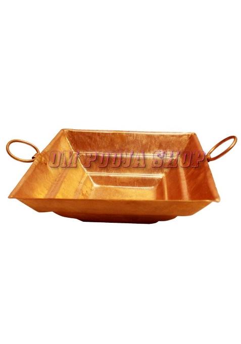 OM Pooja SHOP Pure Copper Havan Kund Without Base for Agnihotra 10x10x4 Inches