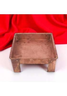 Pujadukaan Havan Kund for Home Pure Copper with Handle on Both Side Puja and Poojan Purpose Puja Havan Kund