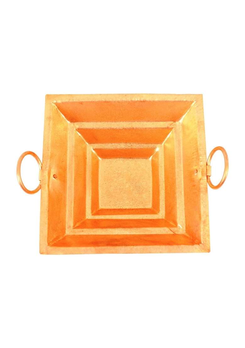 Rolimoli Copper Hawan Kund for Yagya Pooja Temple Decor Width 12 Inch Brown - Indya