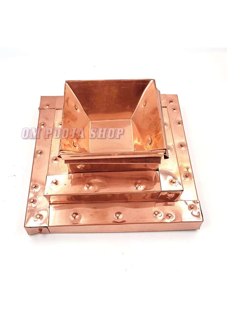 OM Pooja SHOP Vastu Pyramid Havan Kund in Pure Copper Hawan Kund for Pooja Purpose - Indya
