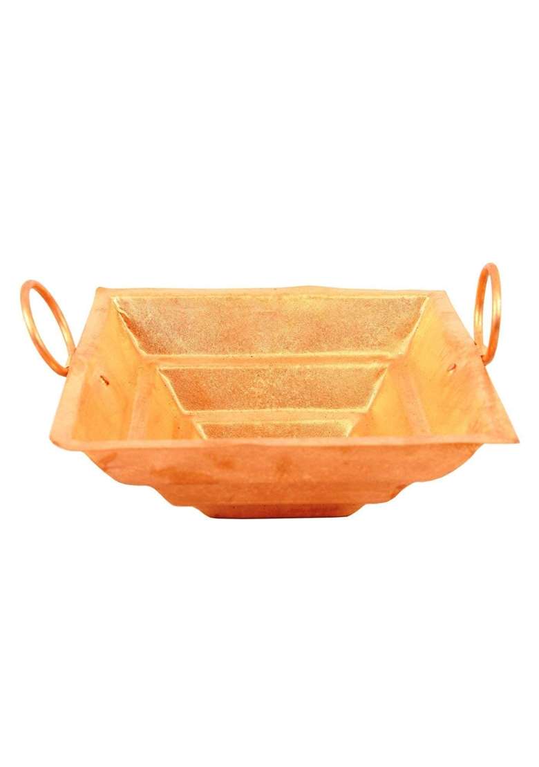 Aditya Shopping Copper Agni Hotra Hawan Havan Kund Fire Ritual Pooja Hindu Ritual Yagna 10 Inch - Indya