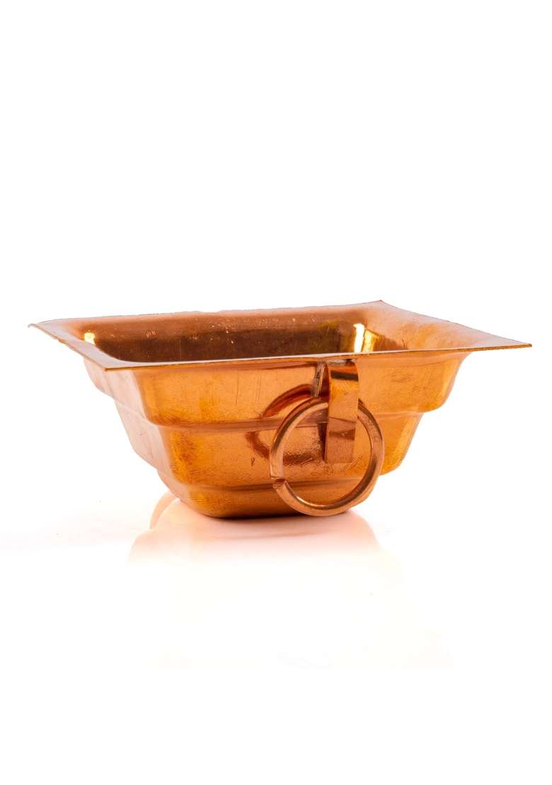 Tarini Gallery Copper Hawan Homa Yagya Kund Aahuti Patra Indian Traditional Religious Agnihotra Havan Kund - Indya