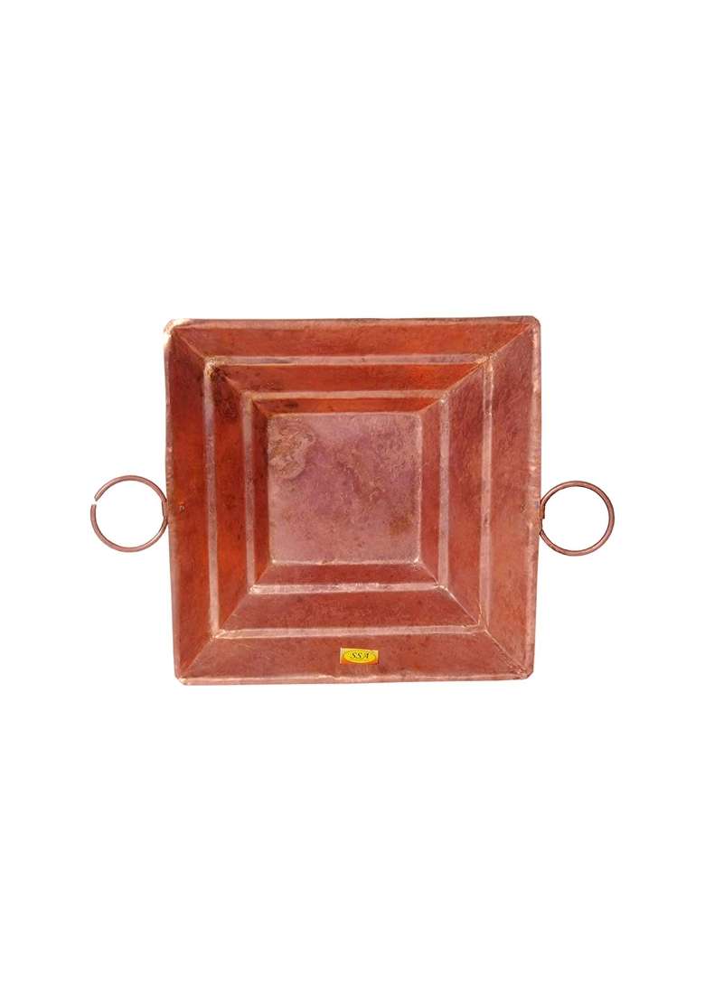 Shiv Shakti Arts Pure Copper Spritual Pooja Yagya Hawan Kund Heavy Guage Copper 7 Inch - Indya
