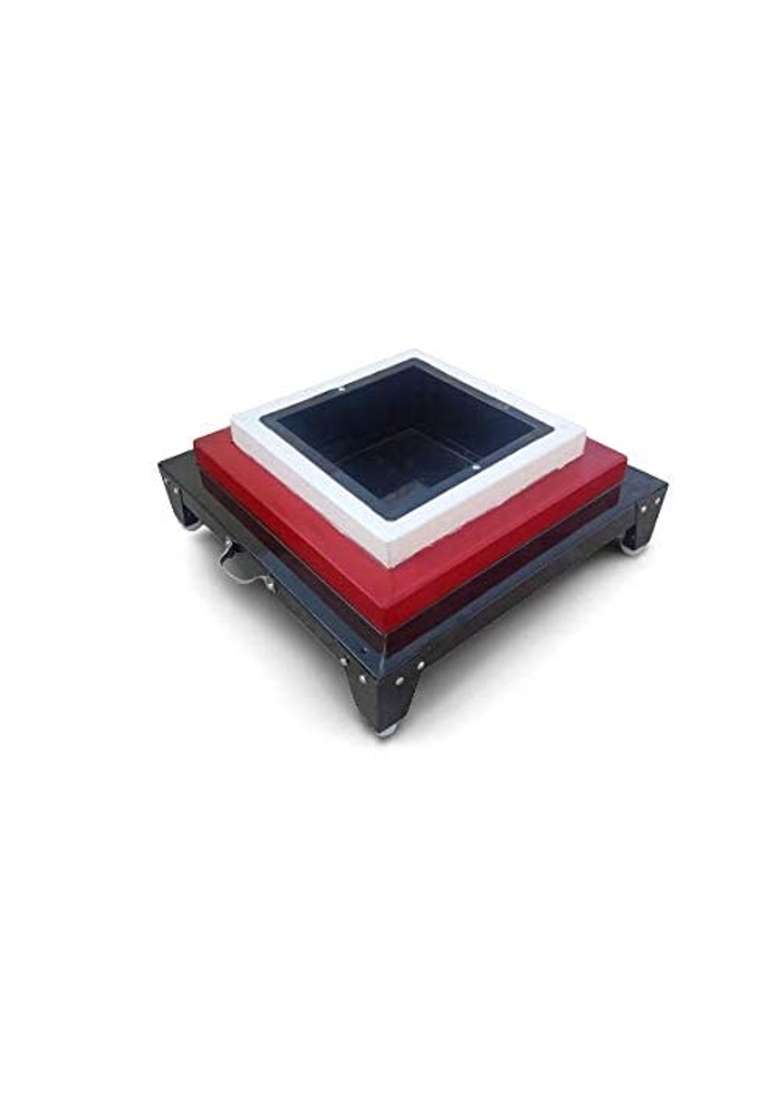 Shri Vishvkarma Steel Works Hawan Kund White Red Black 9 in Metal - Indya