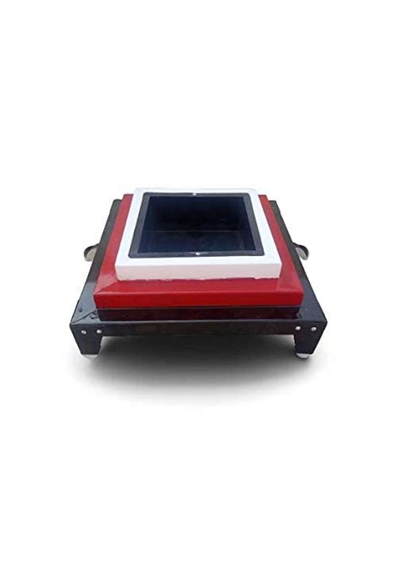 Shri Vishvkarma Steel Works Hawan Kund White Red Black 9 in Metal - Indya