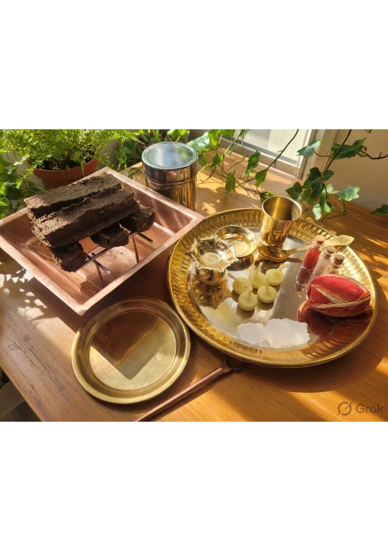 Paytoplanet DIY Easy Yagya Kit Complete Havan Set with Copper Kund Golden Steel Puja Thali - Indya