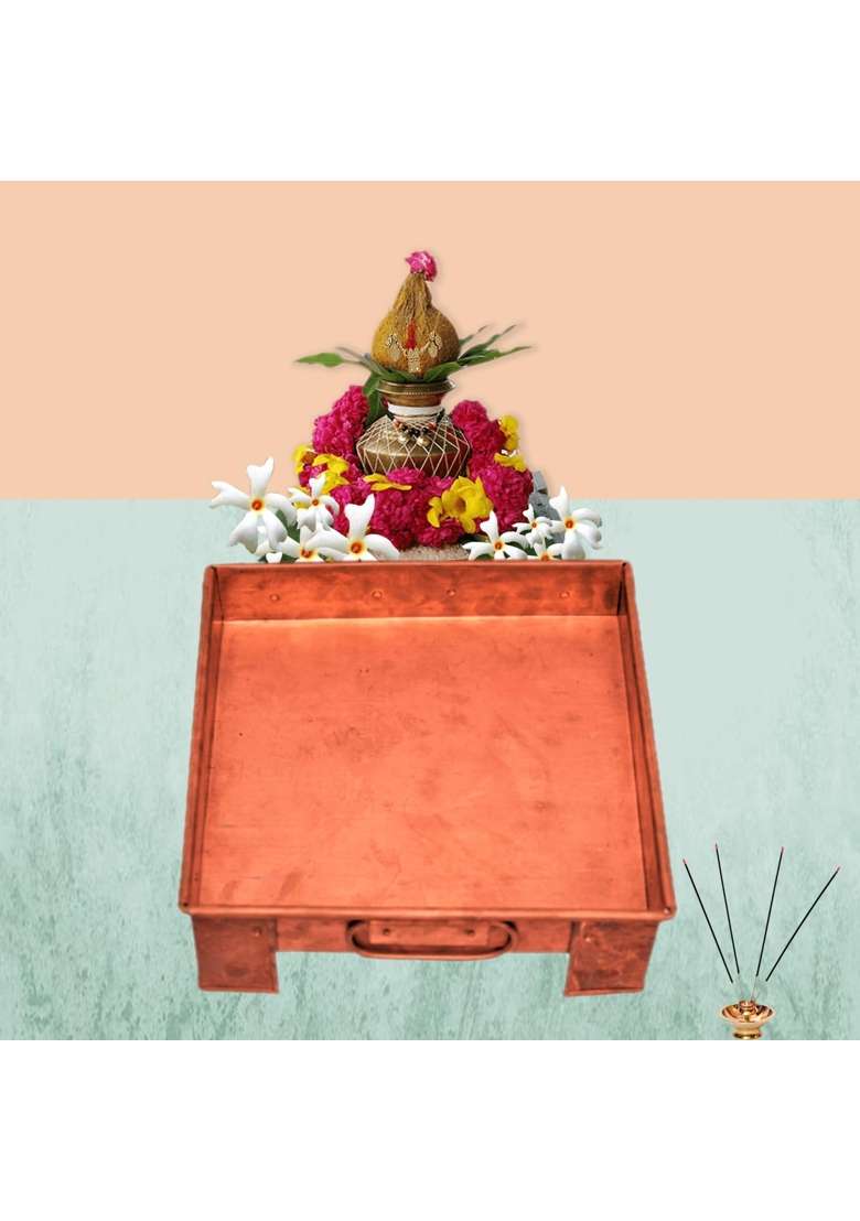 Shrinika Copper Havan Kund for Puja Tamba Yagya Hawan Kund for Home Marriage and Festivals - Indya