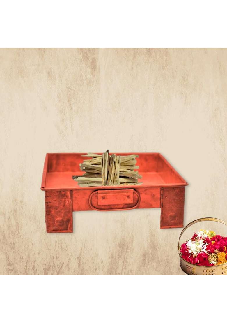Shrinika Copper Havan Kund for Puja Tamba Yagya Hawan Kund for Home Marriage and Festivals - Indya