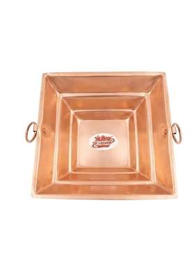 Jagadhri Bartan Pure Copper Havan Kund Traditional Vedic Puja Hawan Pot for Home Office and Rituals