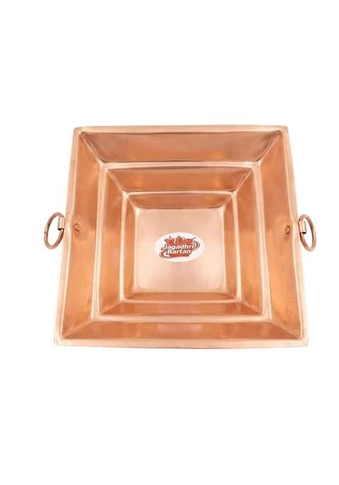 Jagadhri Bartan Pure Copper Havan Kund Traditional Vedic Puja Hawan Pot for Home Office and Rituals