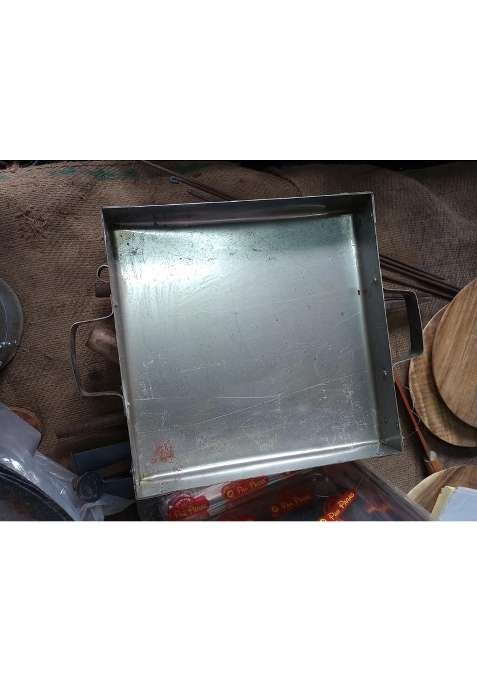 Silver Aadityaas Large Holy Yagya Kund Hawan Kund Made of Steel Sheet Metal 14 Inch X 4 Inch Pack of 1