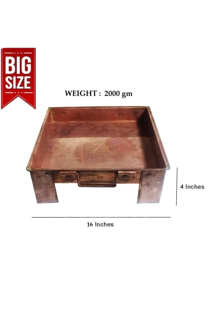 Ohmnamo Pure Copper Hawan Kund for Puja Purpose Indian Cultural Religious Item Best for Home Office Copper - Indya
