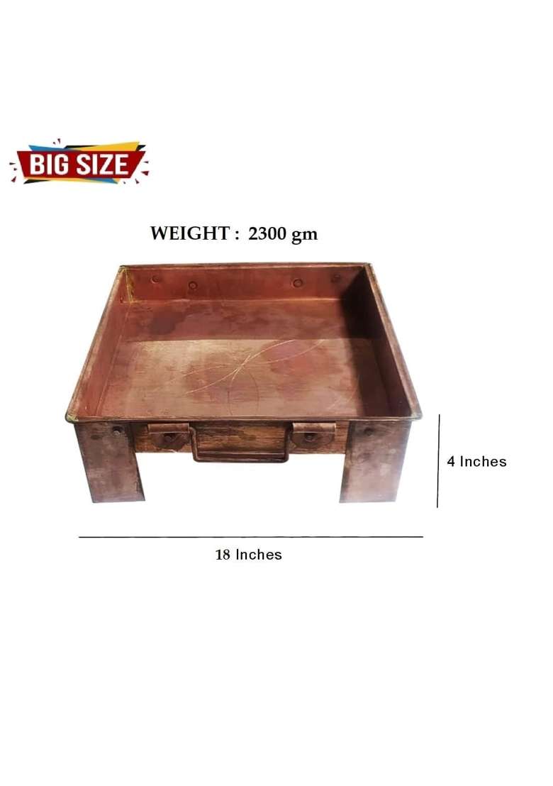 Ohmnamo Pure Copper Hawan Kund for Poojan Purpose Indian Cultural Religious Item Best for Home Office Copper - Indya