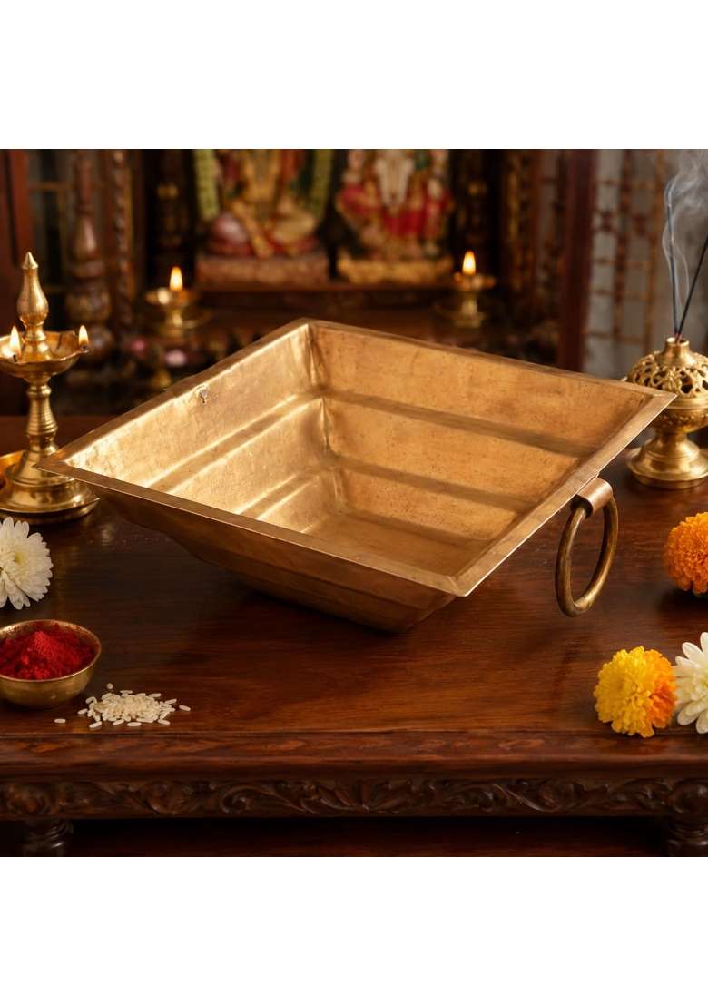 IBA Indianbeautifulart Special Authentic Traditional Indian Style Copper Hawan Kund Agnihotra Ideal Pooja - Indya