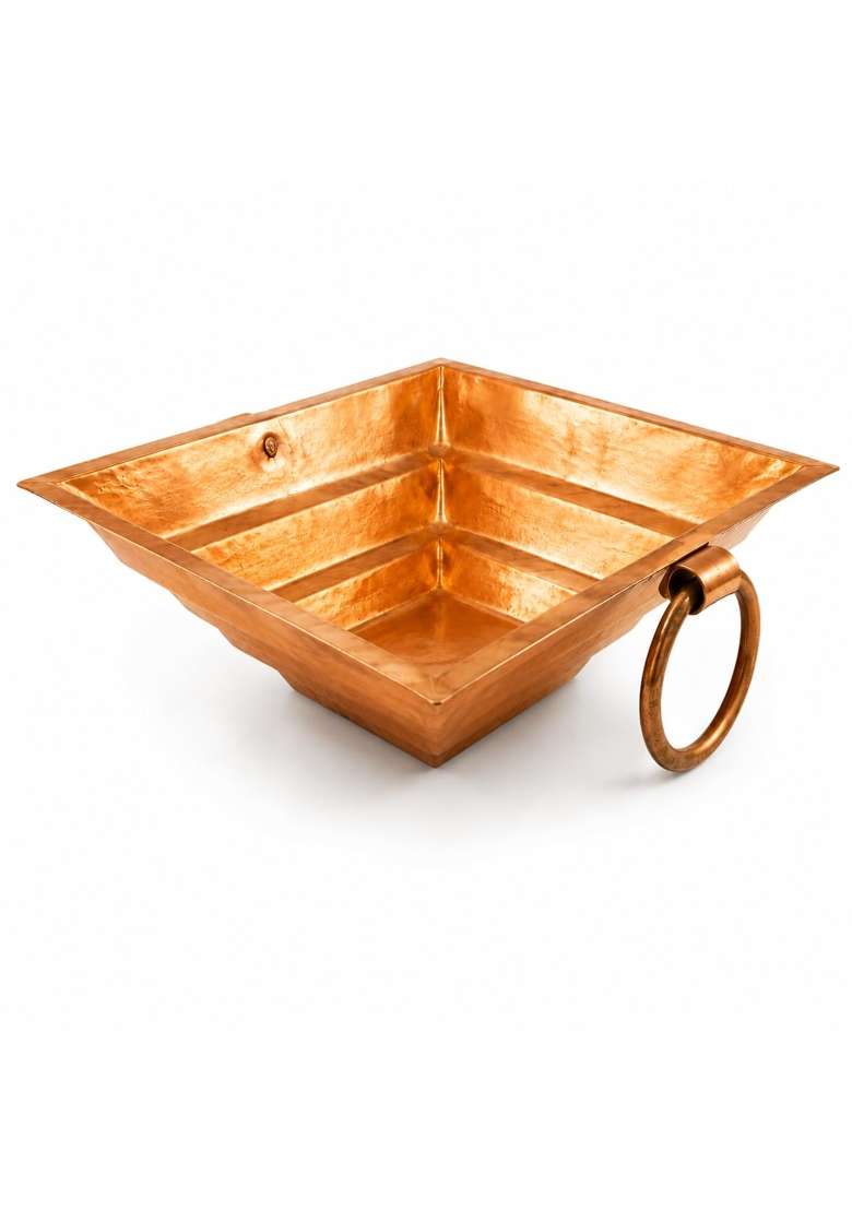 IBA Indianbeautifulart Special Authentic Traditional Indian Style Copper Hawan Kund Agnihotra Ideal Pooja - Indya