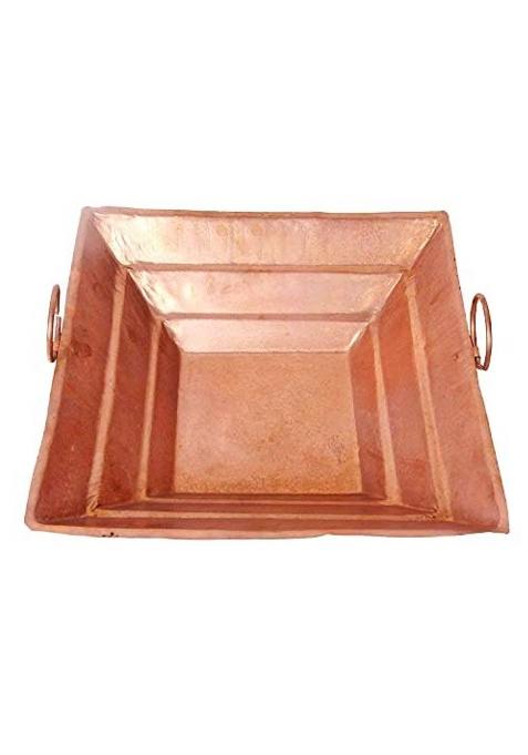 Pure Copper Hawan Kund with Handle on Both Side for Yagya Hawan and Poojan 12Inch