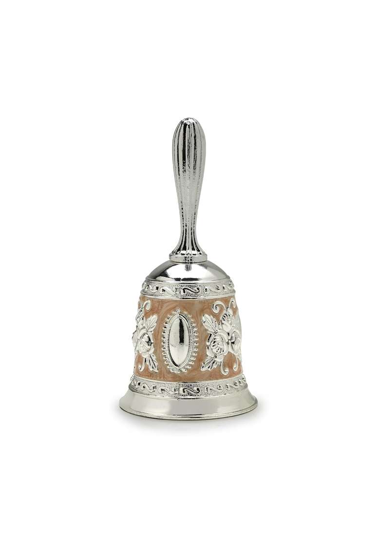 Dora Gifting German Silver Aarti Pooja Thali Set for Home Mandir 12 Pooja Aarti Thali Set with 5 Pooja Items - Indya
