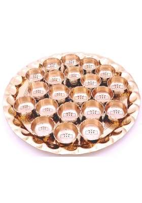 KBB Brass Deepak Thali Diya Thali Pooja Thali Fancy Design