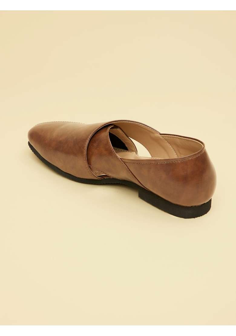Manyavar Brown Sophisticated Jooti Mens Ethnic Jutti - Indya