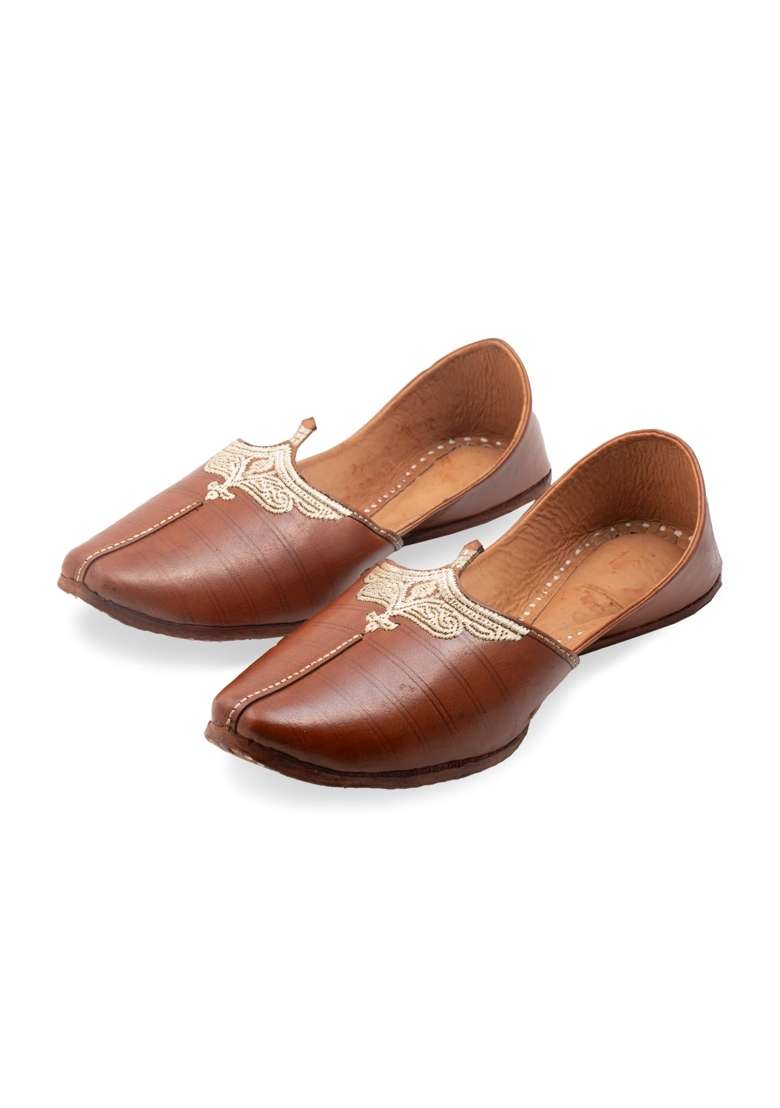 Korakari Mens Traditional Leather Punjabi Jutti Comfortable Mojari for Men - Indya