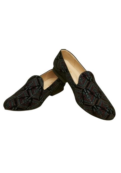 Manyavar Mens Embroidered Sequined Loafer Style Juti Ethnic Juttis and Mojaris