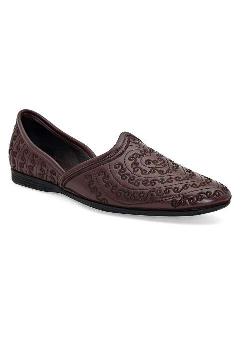 San Frissco Men Faux Leather Atlantis Cherry Mojaris