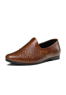 Louis Stitch Mens Ethnic Weaved Textured Slip on Mojaris Stylish Nagra Juti for Men