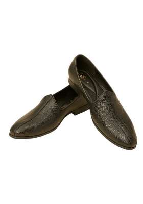 Manyavar Black Mens Loafer Style Shoes Ethnic Juttis and Mojaris