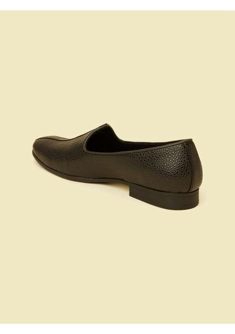 Manyavar Black Mens Loafer Style Shoes Ethnic Juttis and Mojaris - Indya