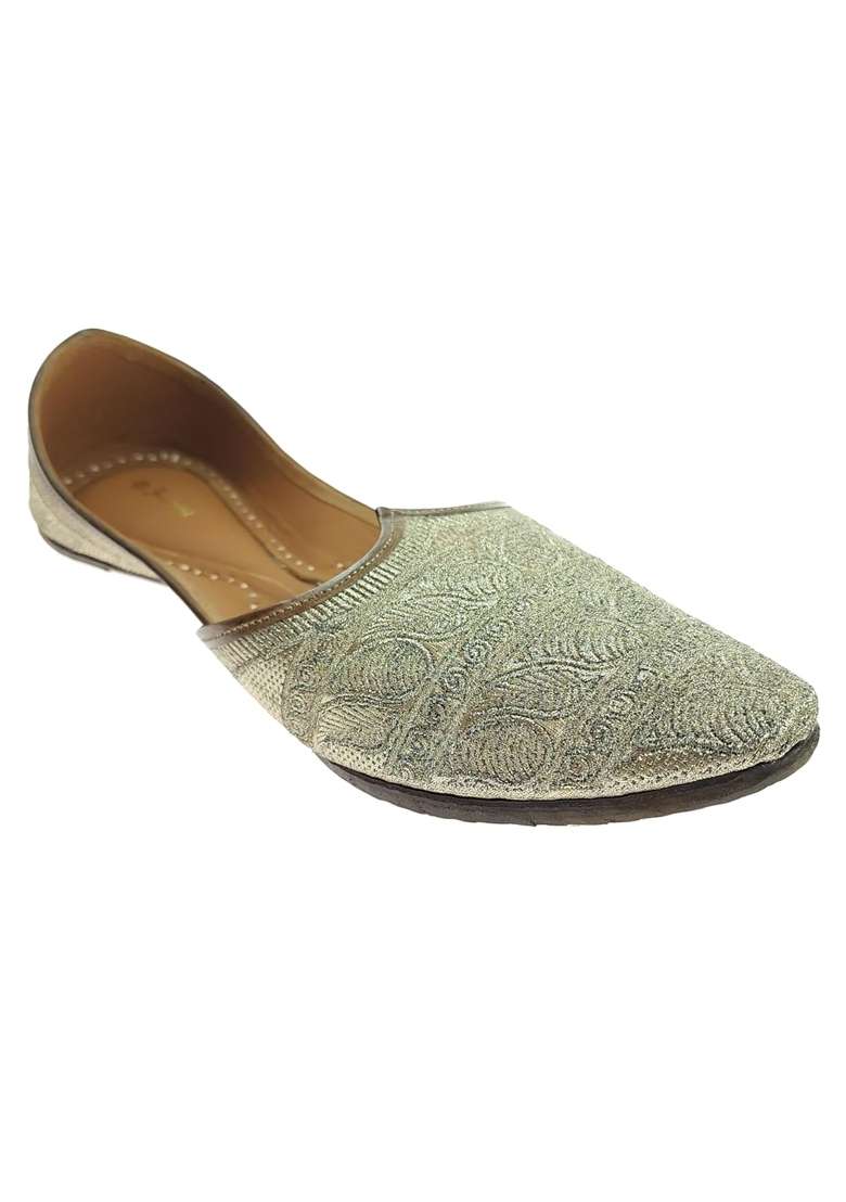 Fulkari Men Zari Embroidered Genuine Soft Leather Formal Jutis - Indya