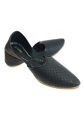 Fulkari Black Men Genuine Soft Leather Casual Jutis Bite and Pinch Free Jutti