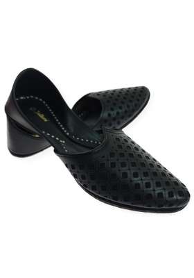 Fulkari Black Men Genuine Soft Leather Casual Jutis Bite and Pinch Free Jutti