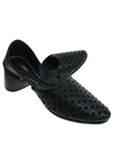 Fulkari Black Men Genuine Soft Leather Casual Jutis Bite and Pinch Free Jutti