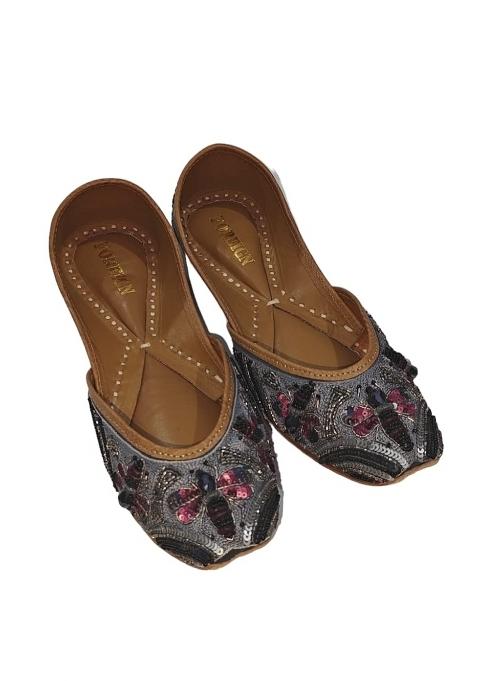 Punjabi Jutti Grey Black