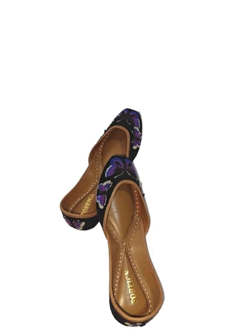 Foreign Punjabi Jutti Black Purple - Indya