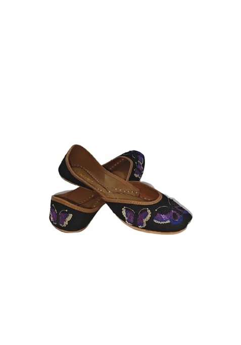 Foreign Punjabi Jutti Black Purple